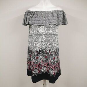 Ricki's Paisley  Off Shoulder Dress